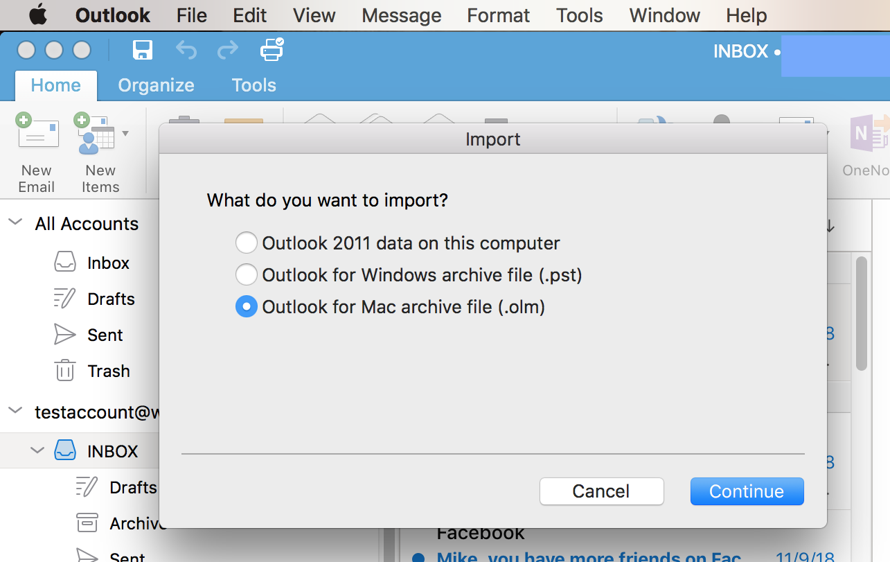 move dropdown not working on outlook for the mac